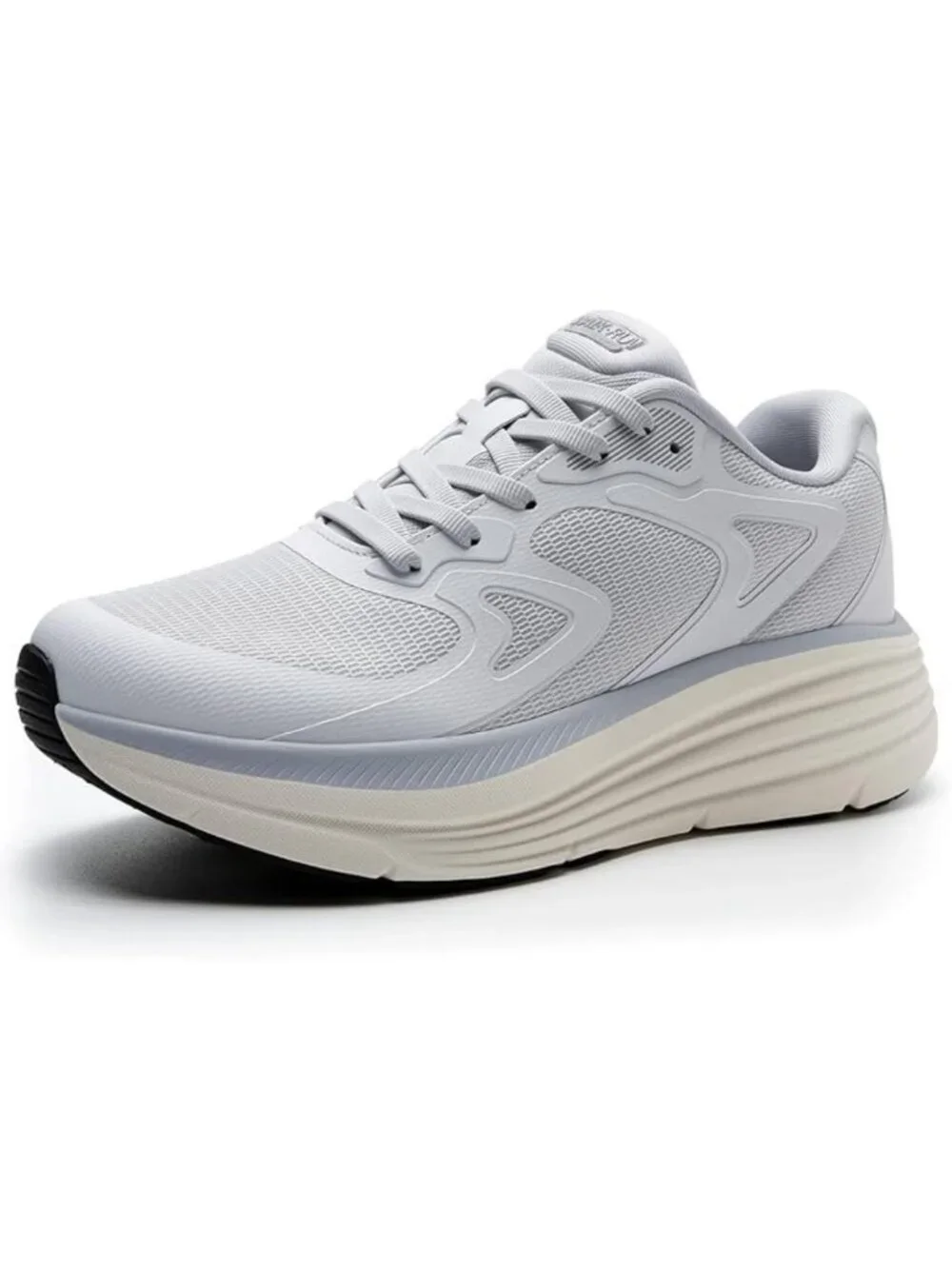 Women's Light Gray Fort Walking Shoes Tennis, Max Cushioning Running Sneakers